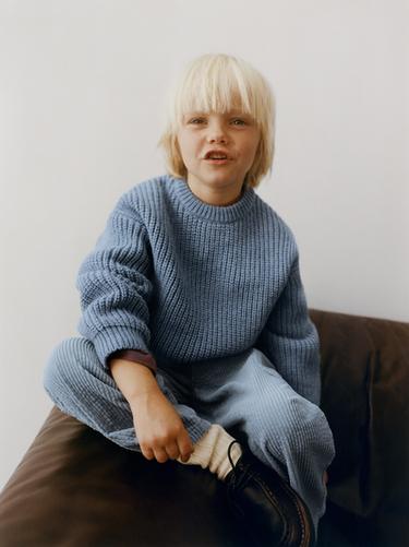 PULL EN GROSSE MAILLE - Bleu clair de Zara - Image 4