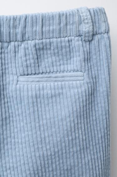 PANTALON DROIT EN VELOURS CÔTELÉ BENSIMON ® X ZARA - Bleu de Zara - Image 3