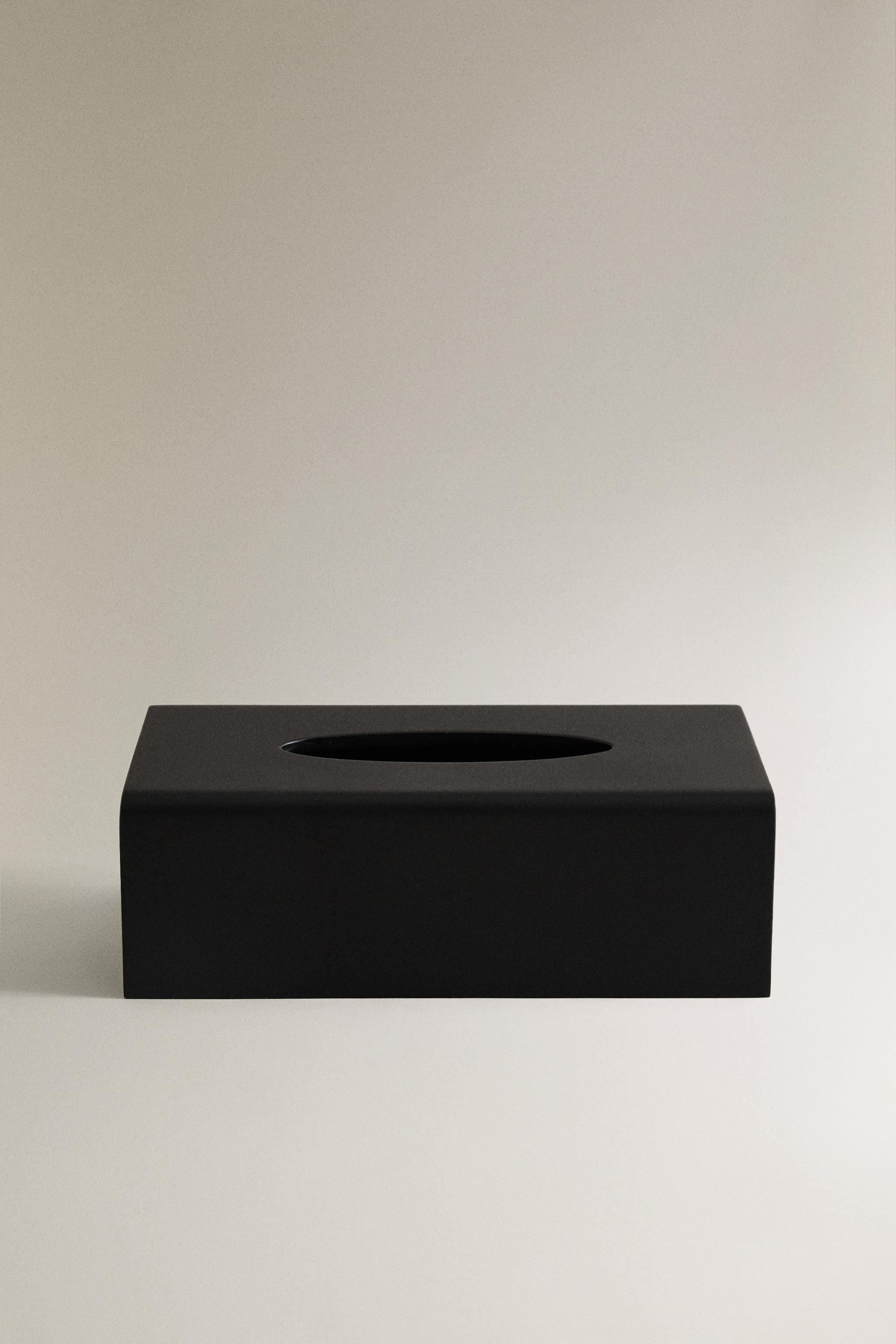 BLACK RESIN TISSUE BOX