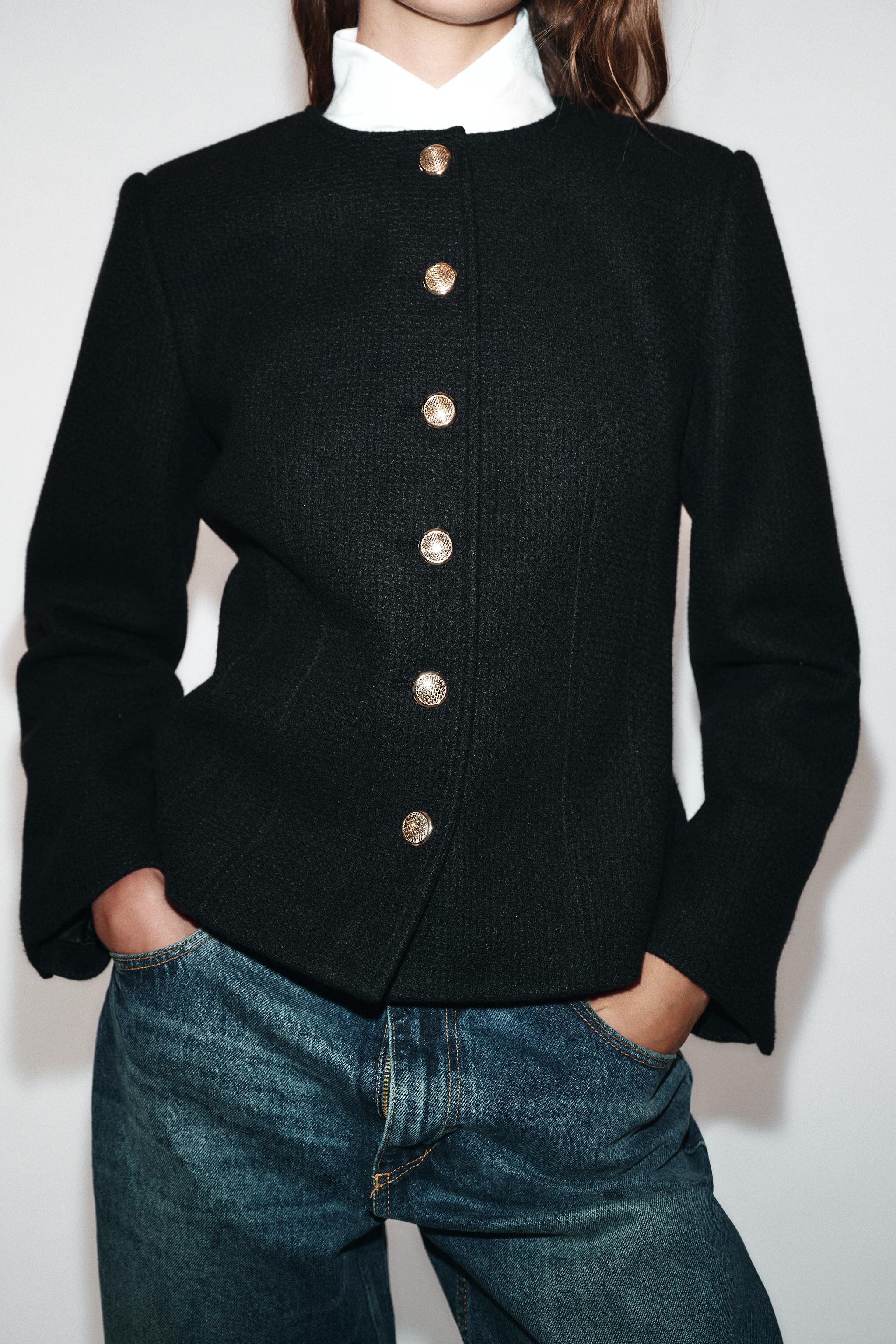 クルーネックフィットブレザー - ブラック | ZARA Japan / 日本