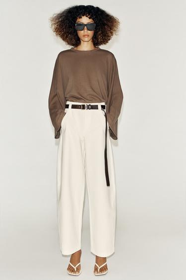BARREL TROUSERS - Ecru by Zara - Image 0