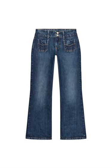 TRF LOW-RISE POCKET JEANS - Navy blue by Zara