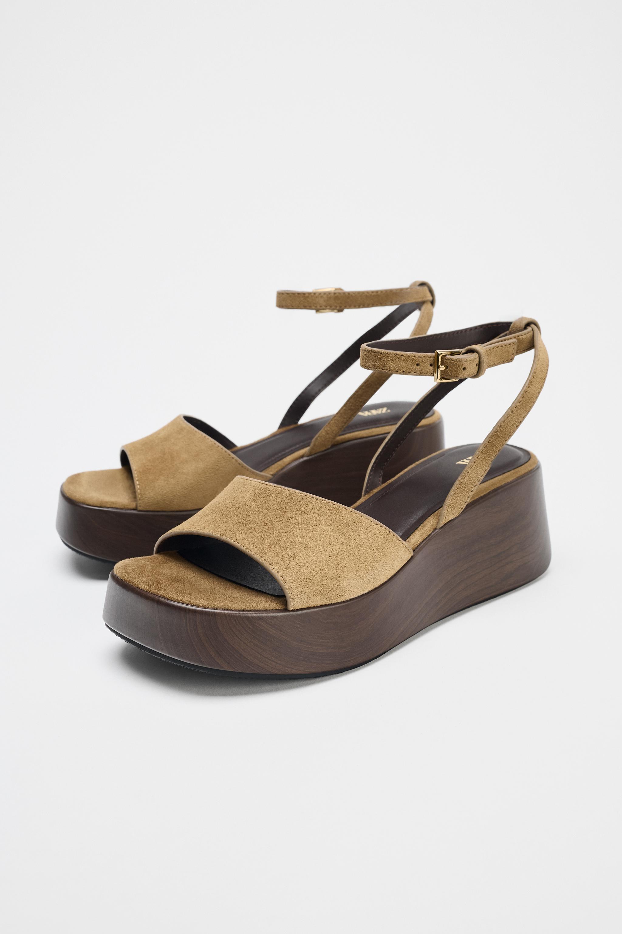 SANDALES PLATEFORMES EN DAIM