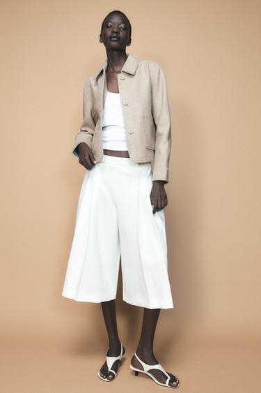 Zara SOFT POCKET JACKET - Sand / Marl