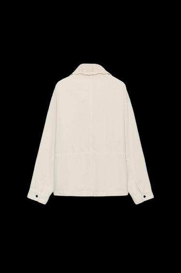 CHAQUETA SAFARI SOLAPA CROCHET - Crudo / Beige de Zara