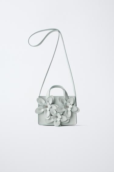 حقيبة كروس بودي بأزهار ثلاثية الأبعاد - أزرق الخاص بـ Zara - صورة 0
