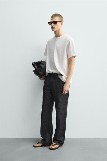 RELAXED FIT SLUB KNIT T-SHIRT - White by Zara - Image 3