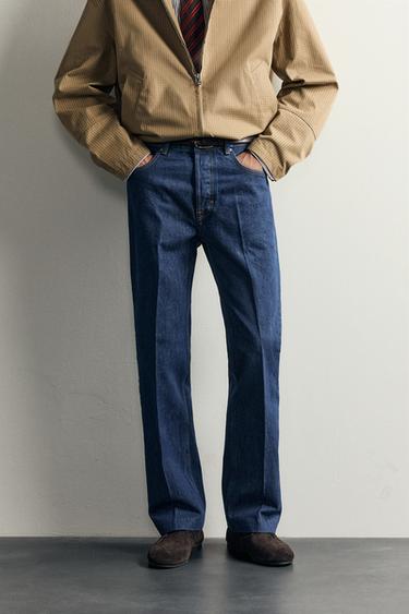 PRESSED BOOT-CUT FIT JEANS AARON LEVINE X ZARA - Blue by Zara