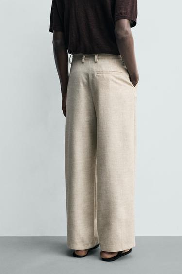 PANTALON COUPE DÉCONTRACTÉE À PLIS - Beige clair de Zara - Image 2