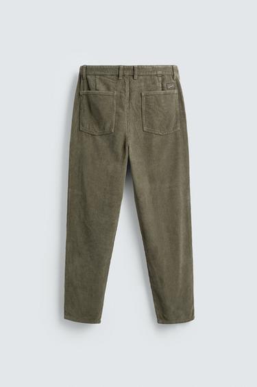 CARROT FIT CORDUROY TROUSERS - Light khaki by Zara - Image 6