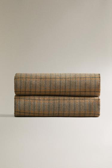 PLAID DOUBLE FACE CARREAUX - Vert olive de Zara - Image 1