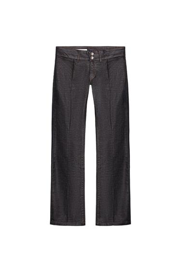 JEANS TRF ENCERADO TIRO BAJO - Chocolate de Zara