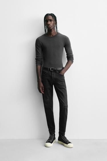 ДЖИНСИ SKINNY FIT ІЗ ПОДЕРТОСТЯМИ - Вугільний Zara
