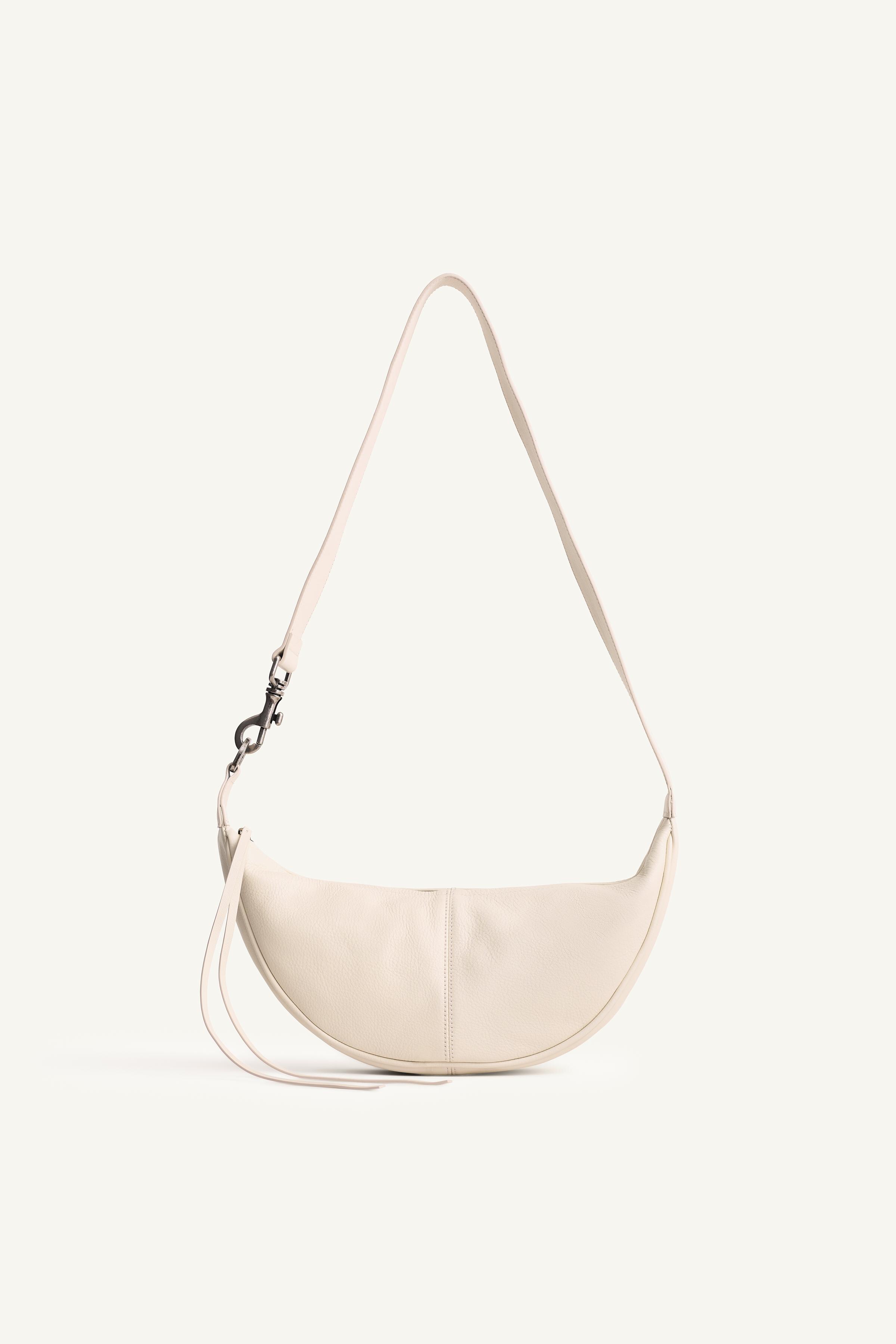 LTHR SHLDR BG — Off White