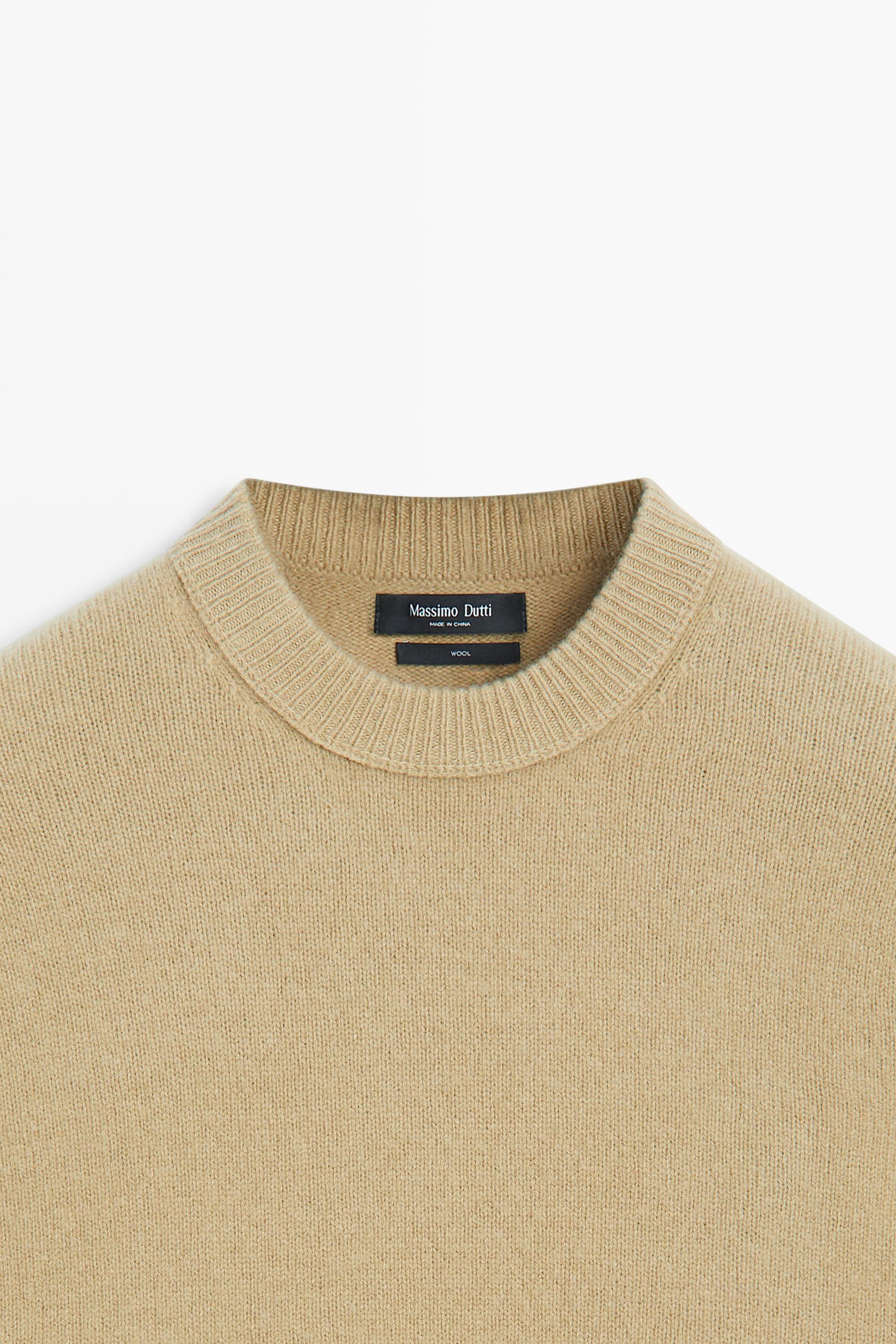 Pull en maille 100 % laine à col rond