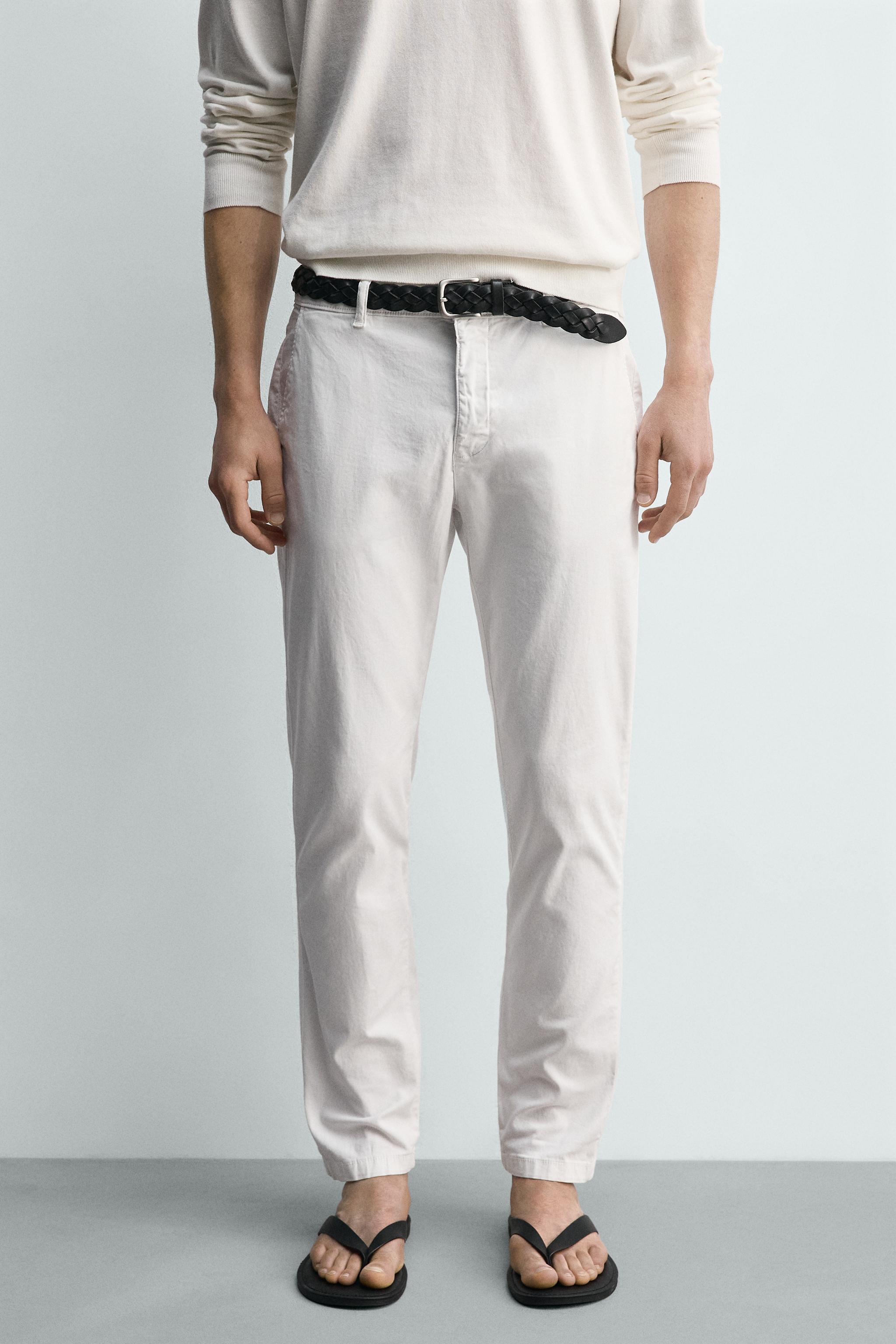 SKINNY FIT CHINO PANTS — White (alternate view)