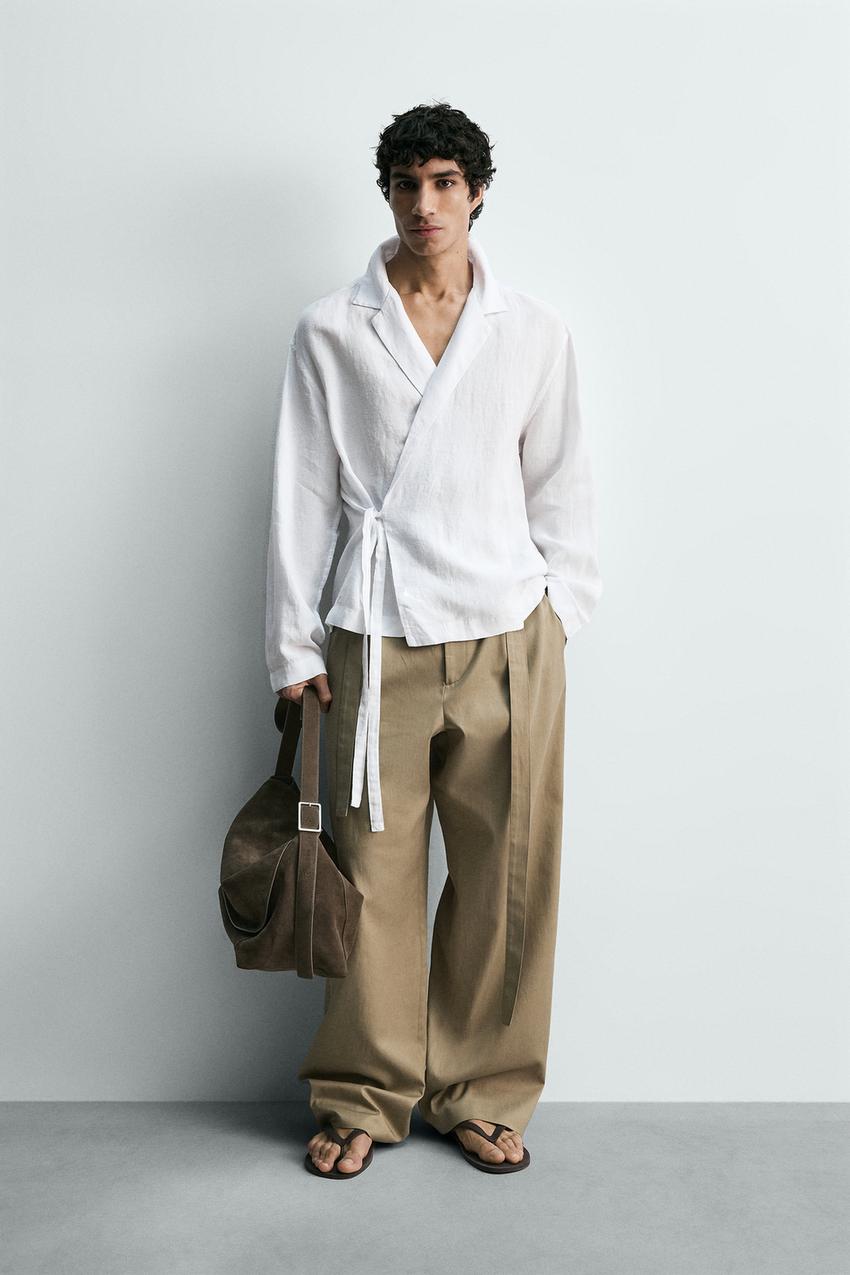 chinese dress ladies Linen Tie Shirt