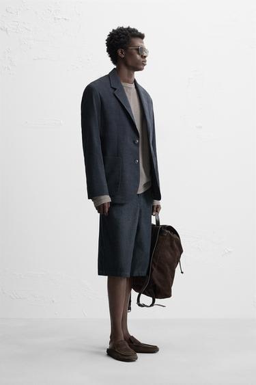 BLAZER REGULAR FIT STRUCTURE - Bleu marine de Zara - Image 3