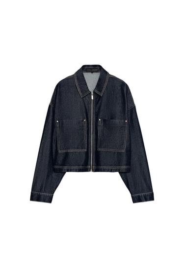Z1975 CROPPED ZIP-UP JACKET - Blue by Zara