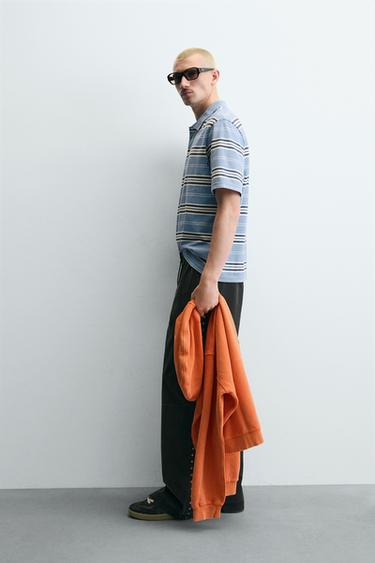 RELAXED FIT FAUX LEATHER STUD TROUSERS - Black by Zara