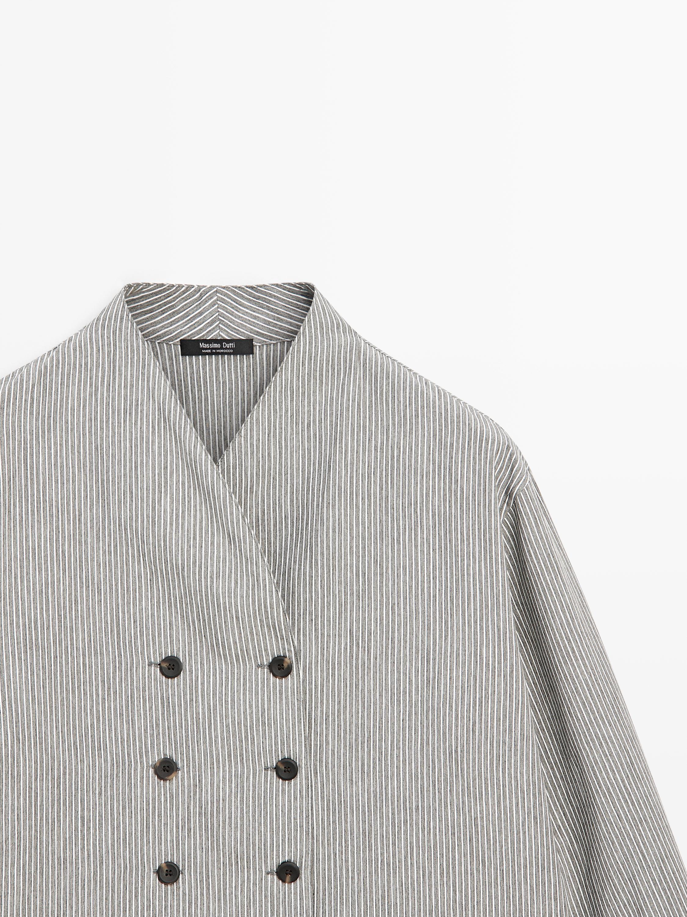 Striped flowing shirt with button details