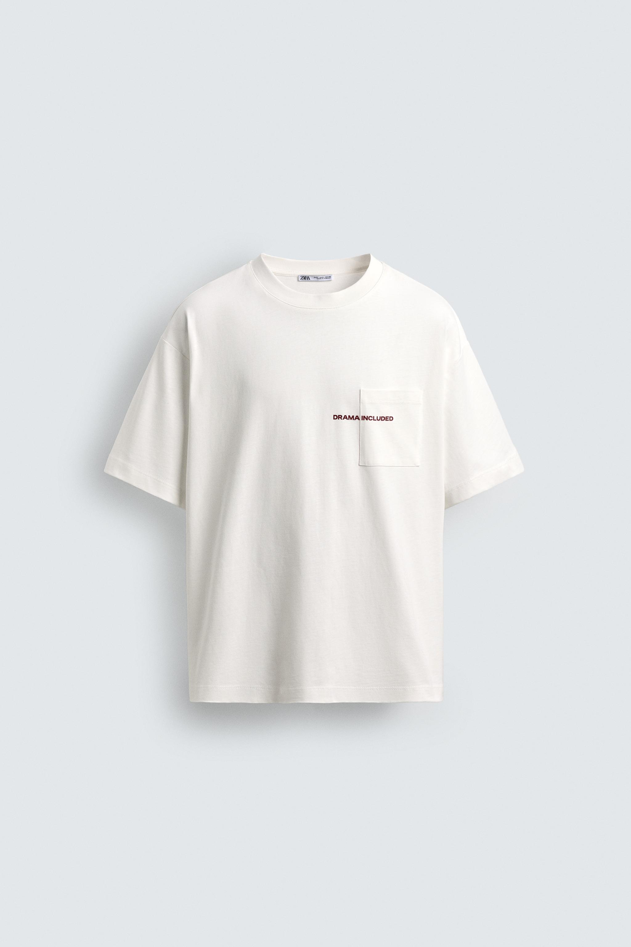 T-SHIRT POCHE INSCRIPTION ESTAMPÉE