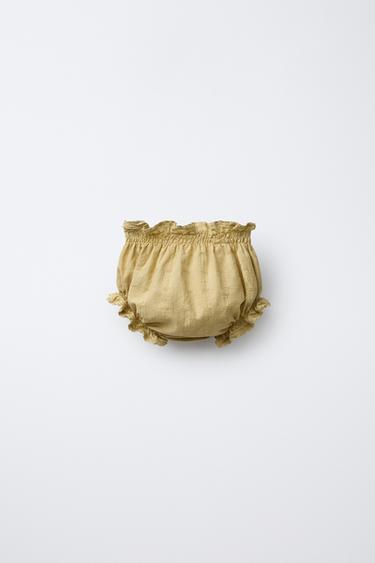 EMBROIDERED LACE BRIEFS - Olive green by Zara - Image 1