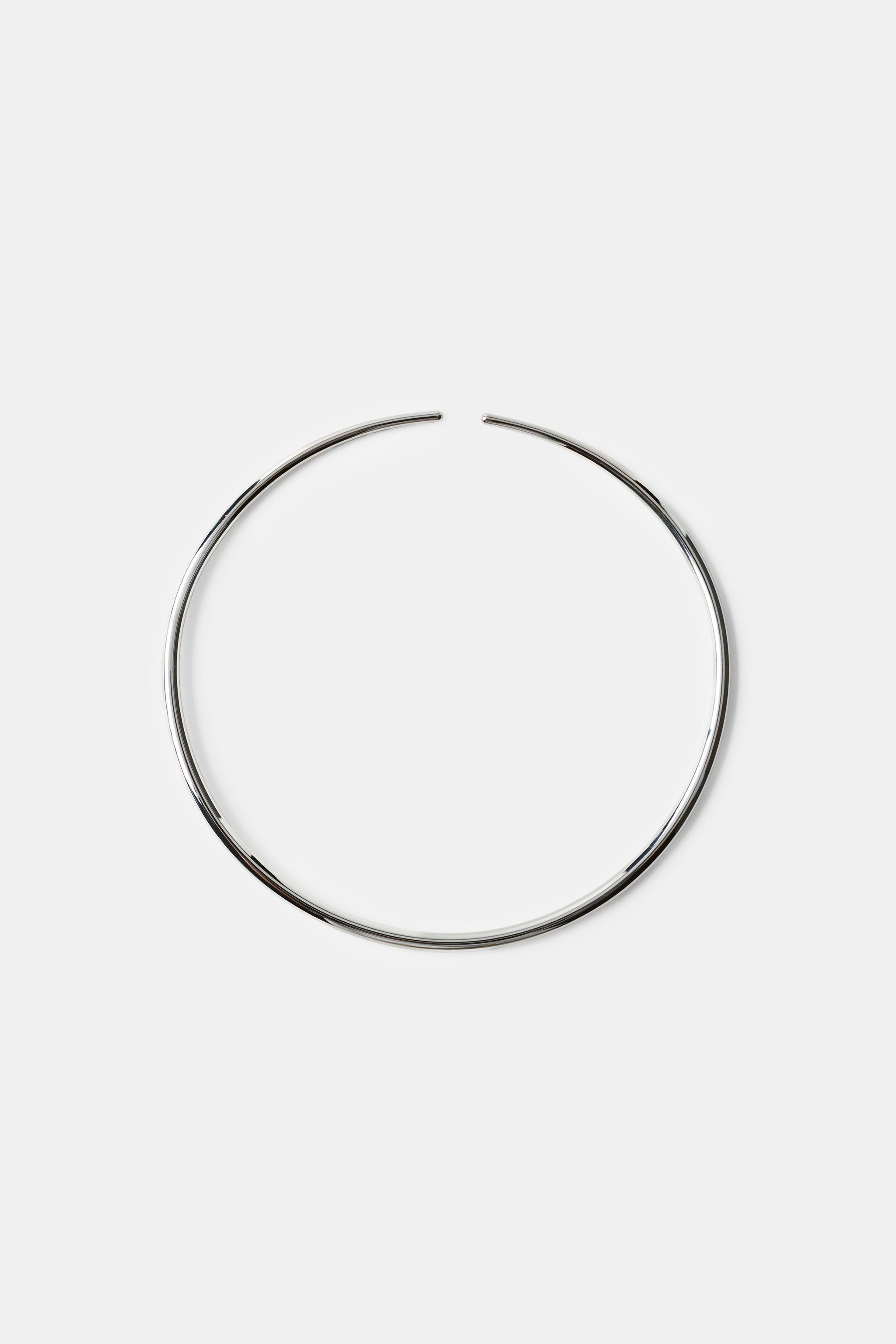 METAL CHOKER NECKLACE — Silver