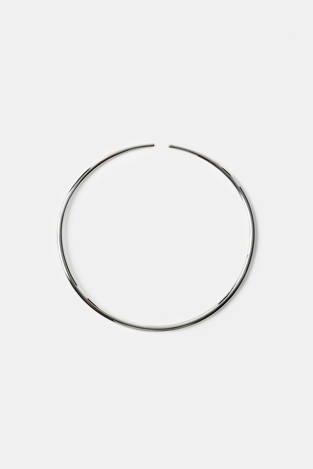 METAL CHOKER NECKLACE — Silver