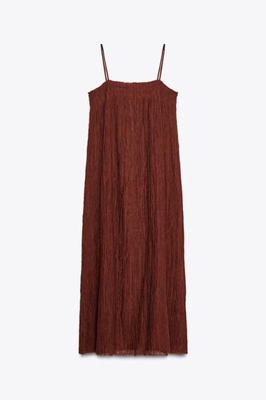 ROBE LONGUE AVEC RAMIE ZW COLLECTION - Marron de Zara - Image 5