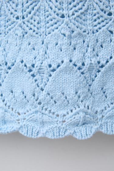 TOP EN MAILLE FANTAISIE - Bleu ciel de Zara - Image 3
