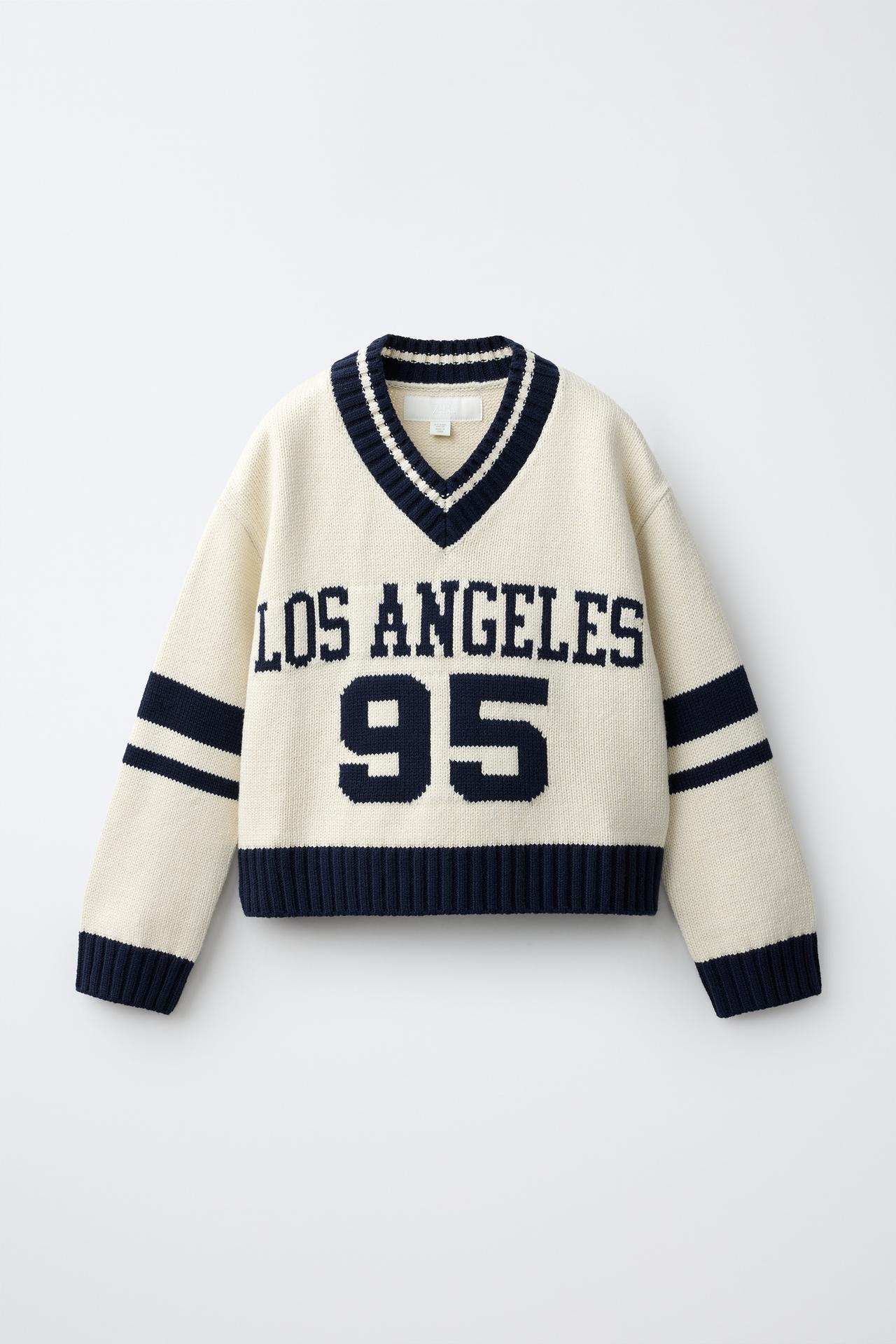 VARSITY KNIT JUMPER — Ecru