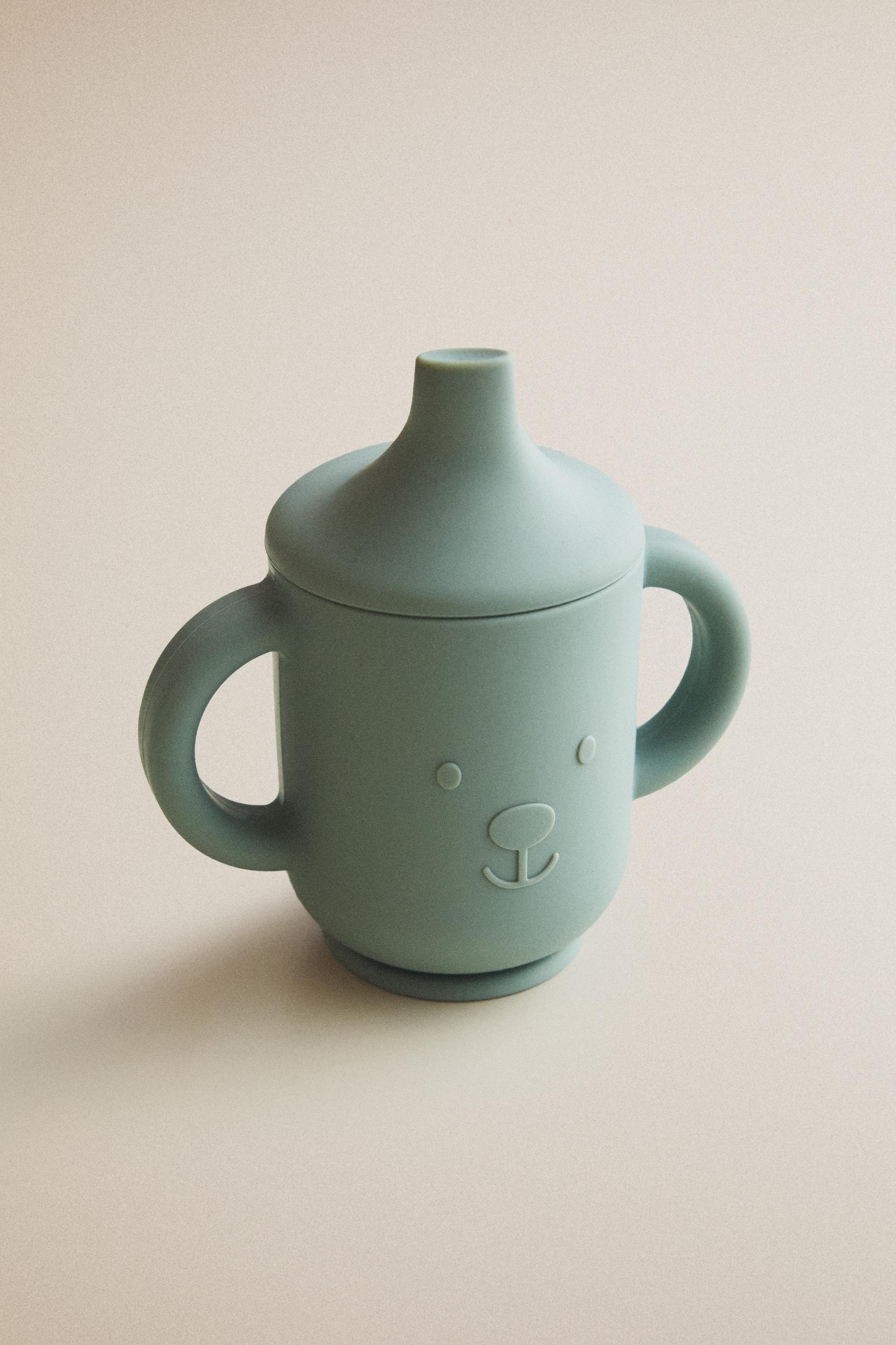 KIDS' BEAR SILICONE LEARNING GLASS — Blue