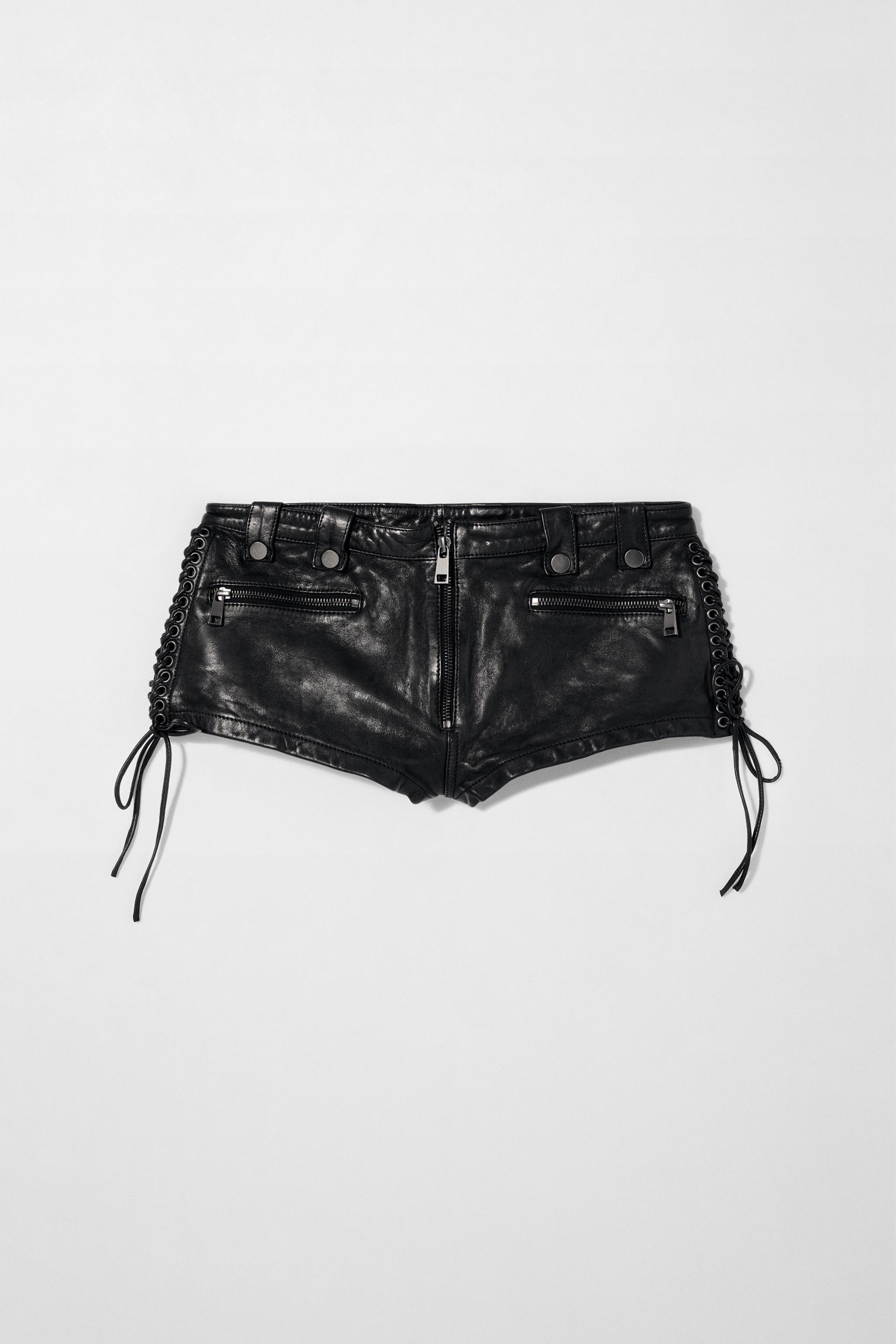 【ZARA×Kate Moss】レザーショートパンツ 5479/058/800 LEATHER SHORTS KATE MOSS X ZARA - Black | ZARA United States