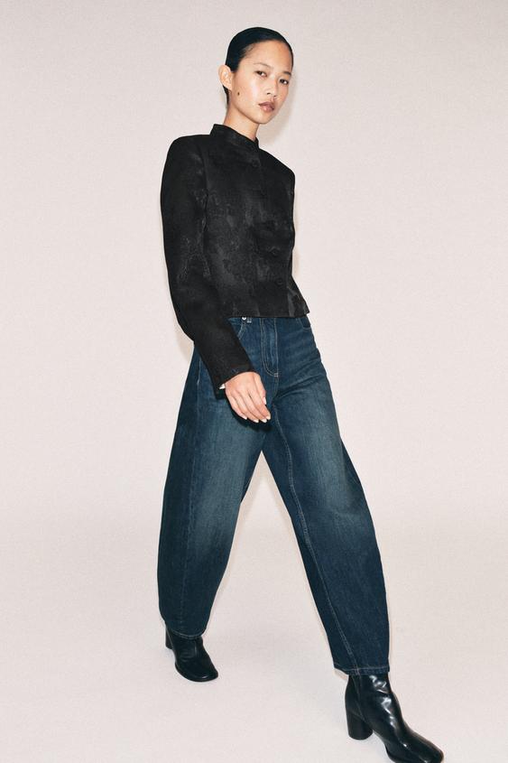 ZW COLLECTION SHORT JACQUARD JACKET - Black by Zara - Image 0