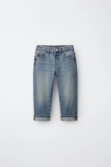 Zara 明線直筒牛仔褲 - 藍色 - 圖片 0