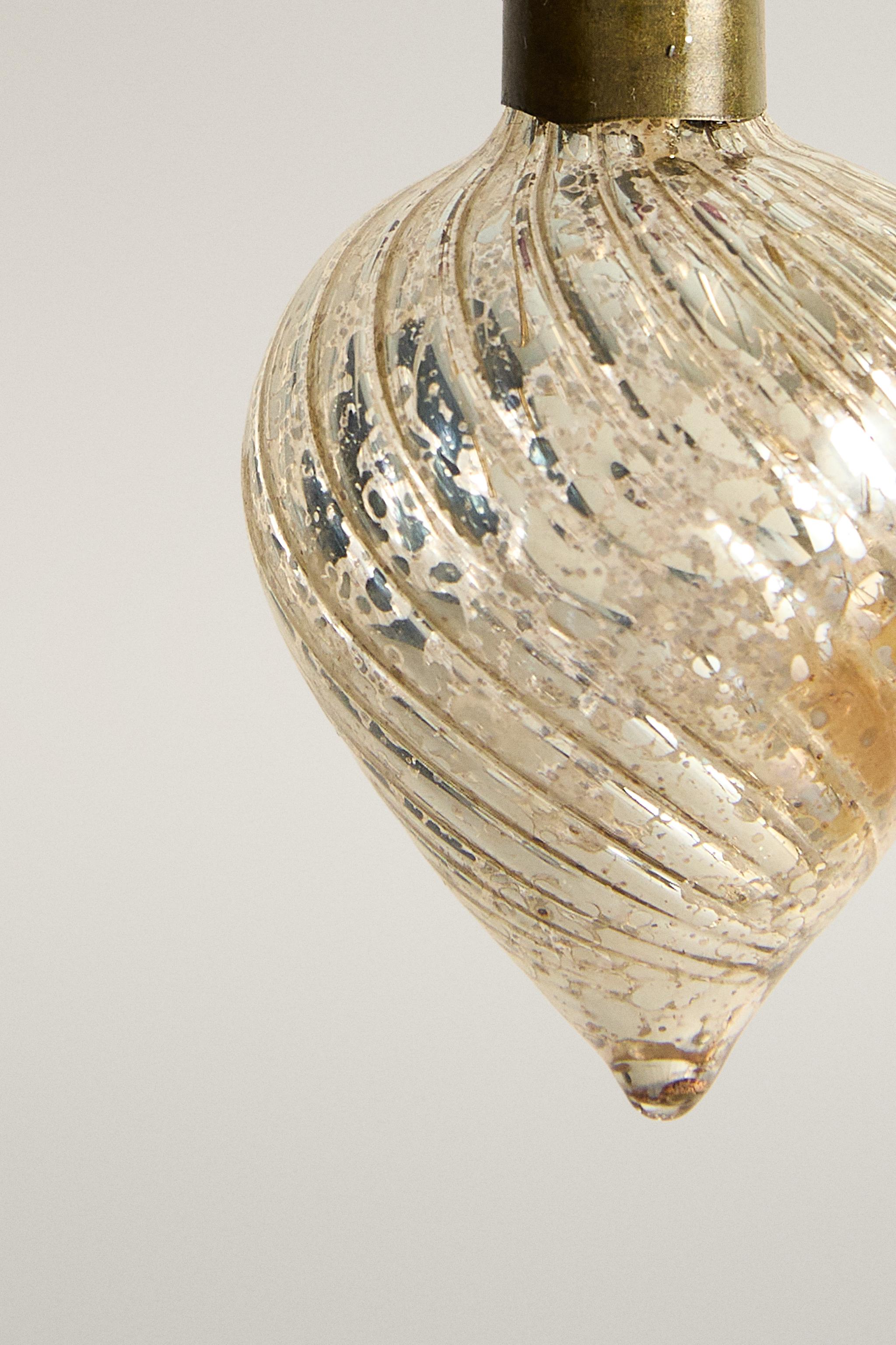 SPIRAL GLASS CHRISTMAS TREE ORNAMENTS (PACK OF 3)