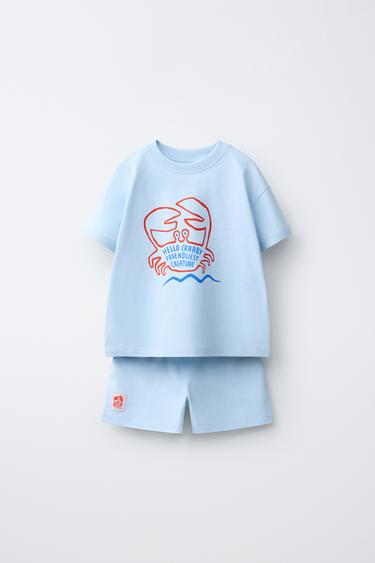 LOT DE DEUX PYJAMAS IMPRIMÉS - Bleu de Zara - Image 1