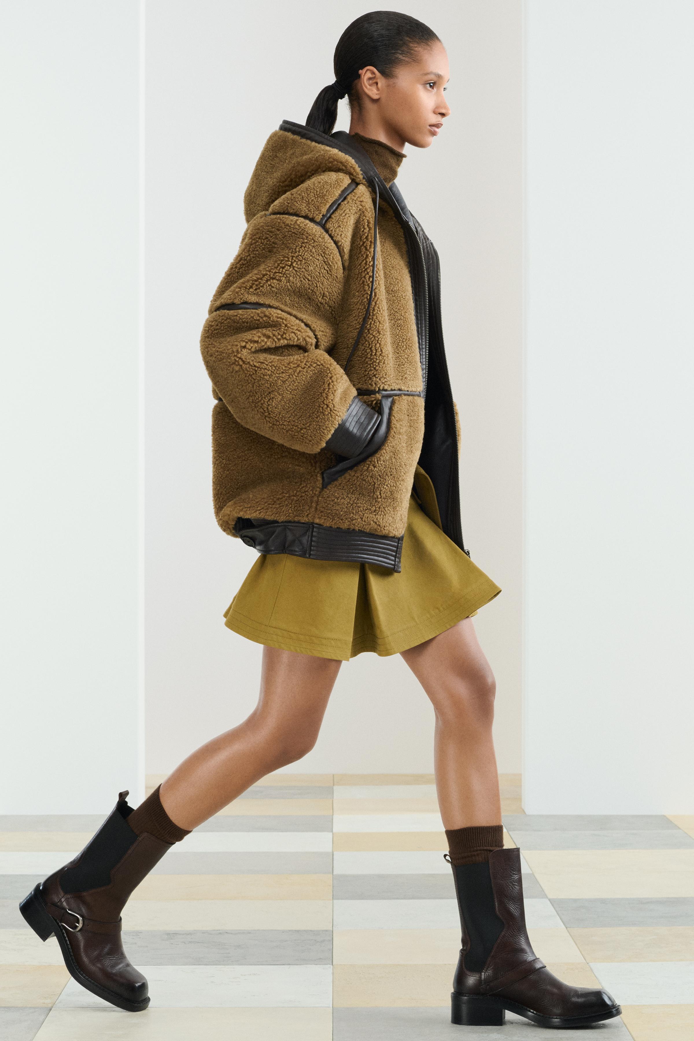 ZARA アウター ZARA セミロング丈フード付きダウンジャケット 【Mサイズ