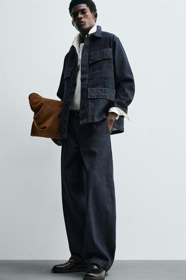 VESTE EN DENIM COUPE DÉCONTRACTÉE À POCHES - Indigo de Zara - Image 5