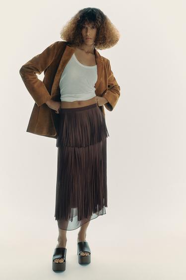 ZW COLLECTION LIMITED EDITION 100% LEATHER BLAZER - Sand by Zara - Image 0