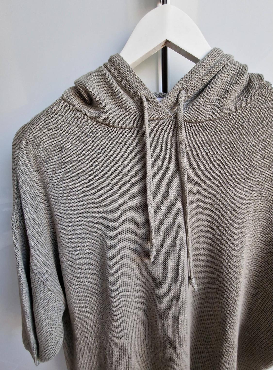 LINEN BLEND KNIT HOODIE - Image 2