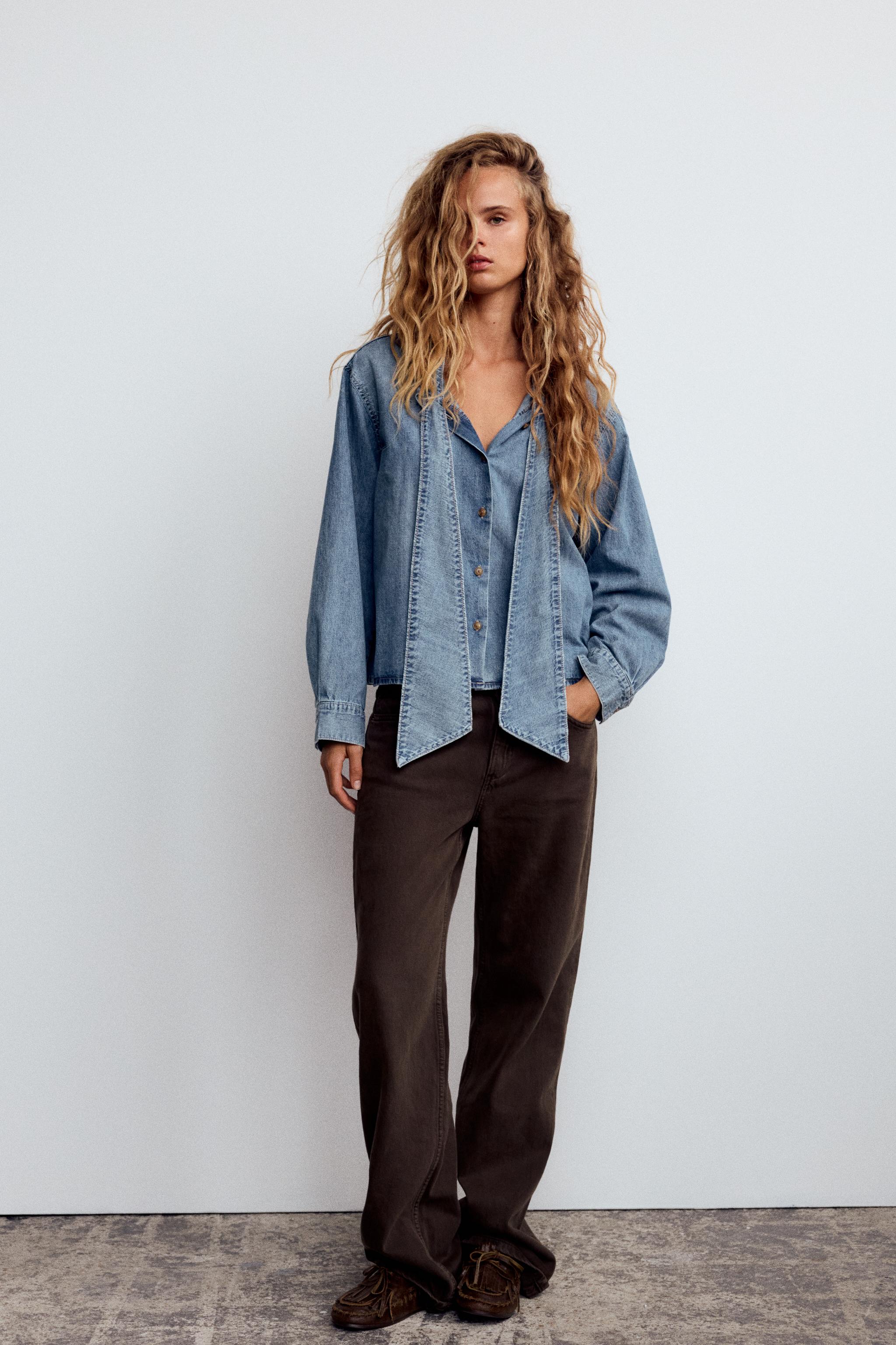 Denim shirt zara woman hotsell