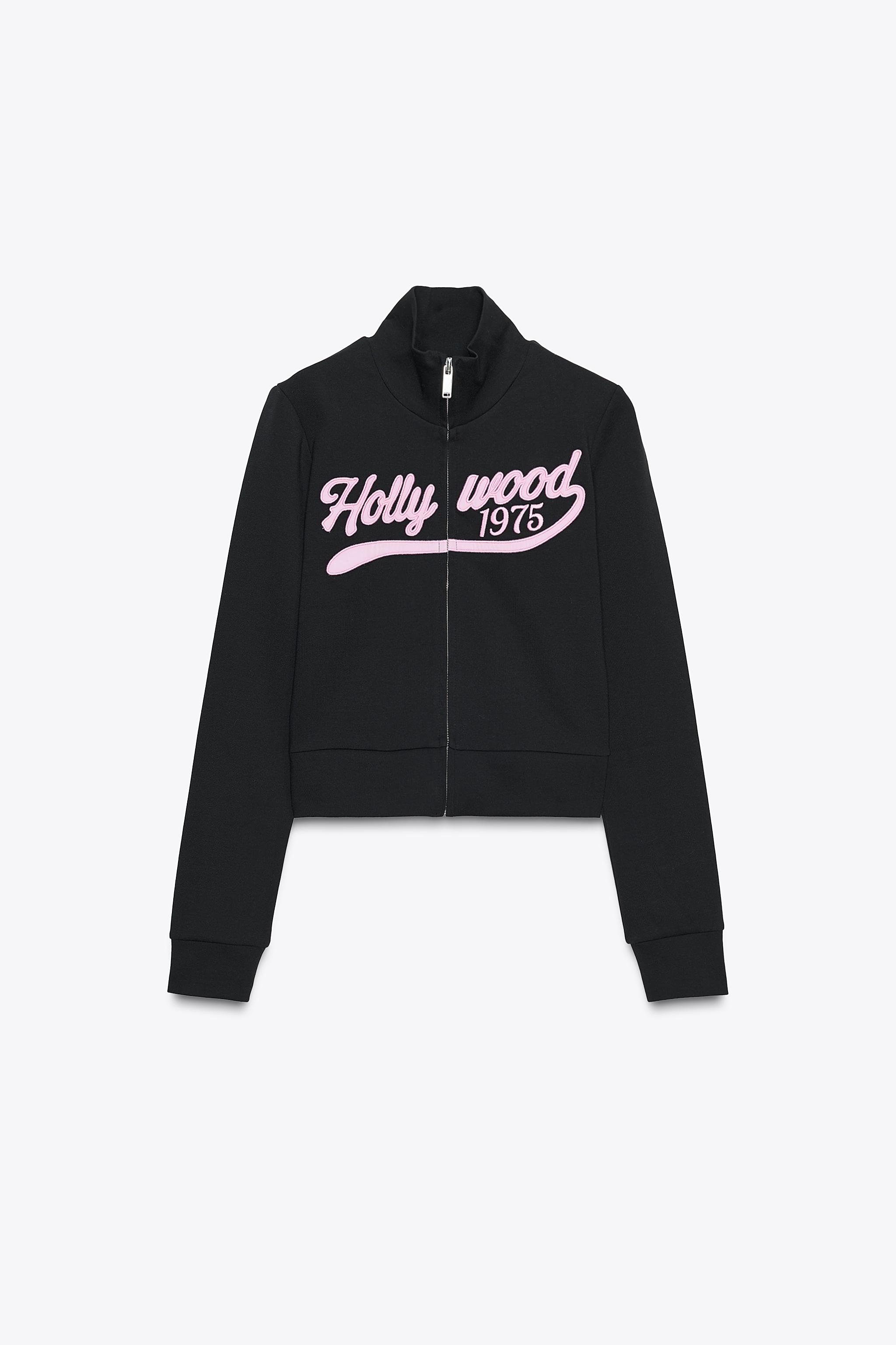 TEXT ZIP-UP SWEATSHIRT - Black | ZARA United States
