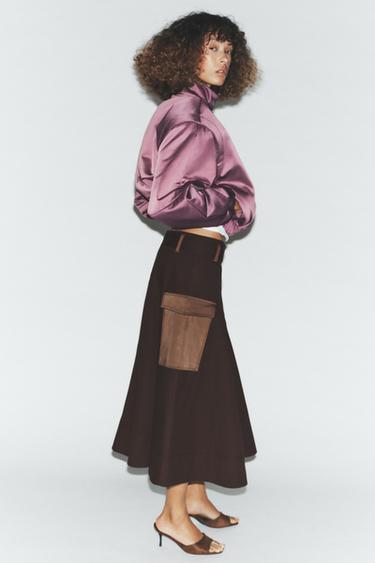 VESTE REMBOURRÉE ÉPAULES MARQUÉES - Lilas de Zara - Image 4
