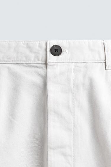 PLEATED RELAXED FIT BERMUDA SHORTS - Ecru by Zara - Image 8