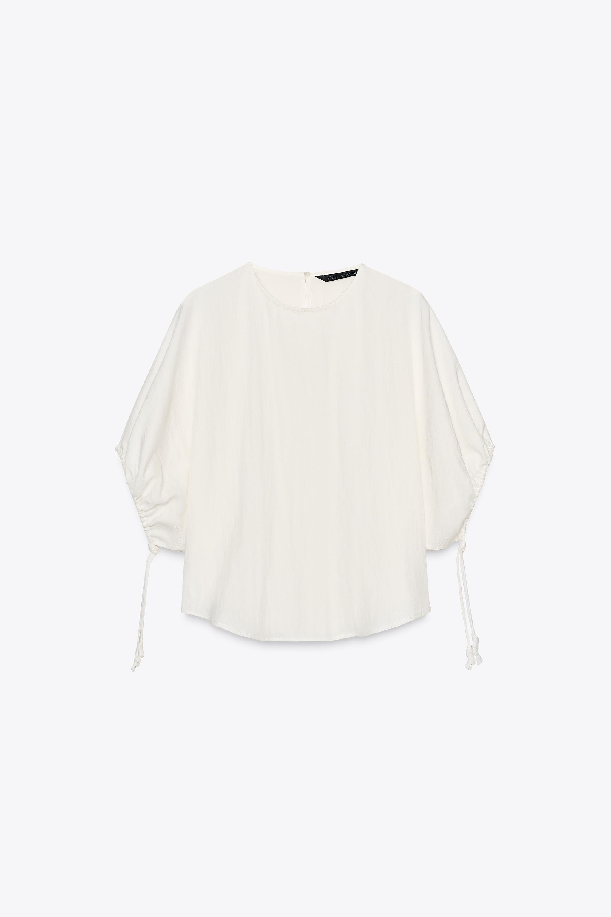 ZW COLLECTION PUFF SLEEVE BLOUSE - Oyster-white | ZARA