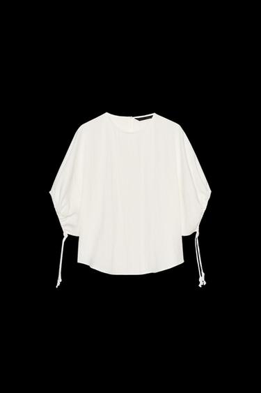 Zara ZW COLLECTION PUFF SLEEVE BLOUSE - Oyster-white - Image 0