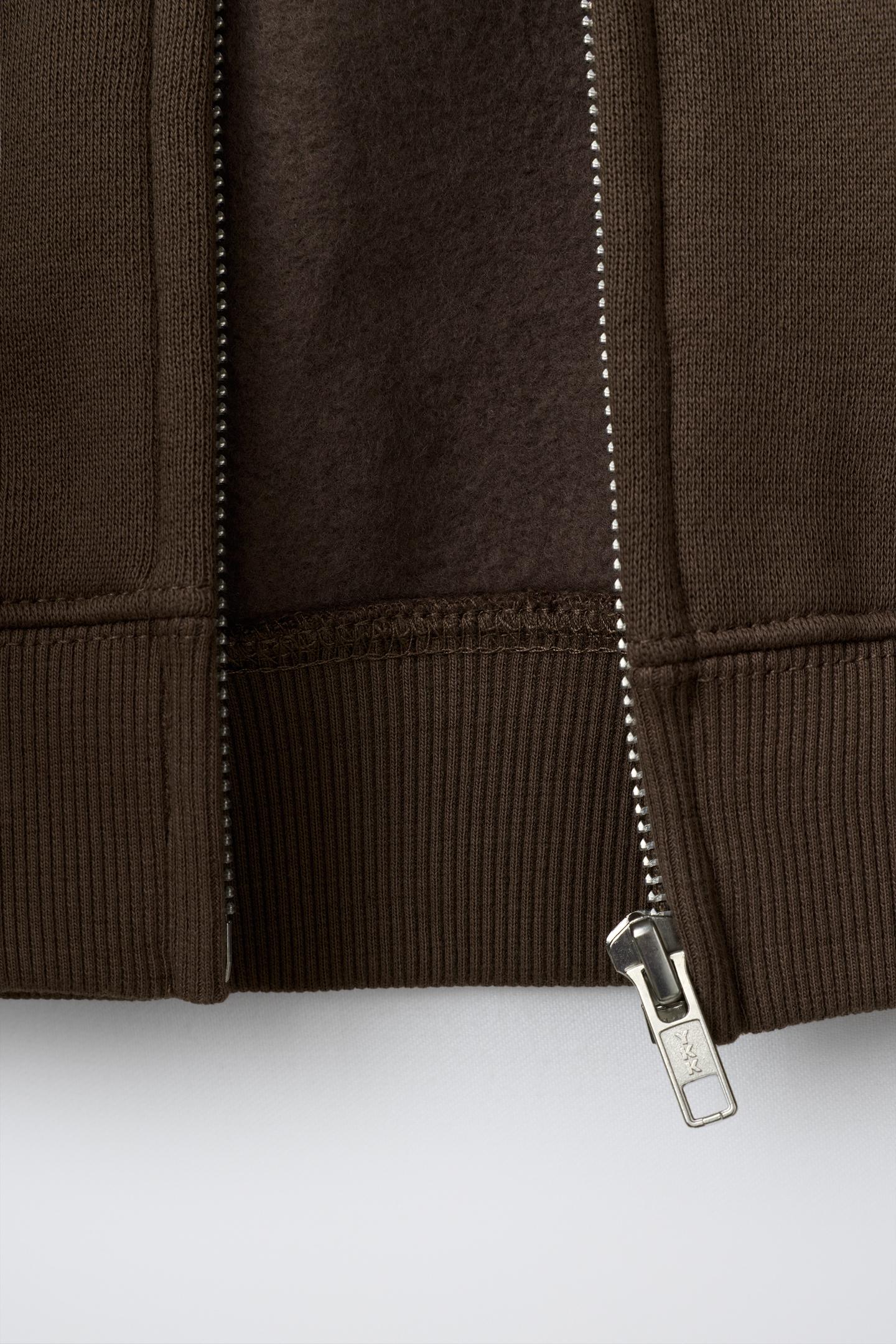 Детская толстовка Zara Plush Zip, цвет: Коричневый — фото 5