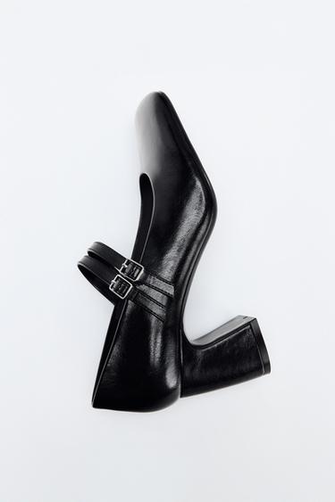 Zara 漆皮高跟鞋 - 黑色